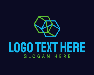 Abstract - Geometric Hexagon Cylinder logo design