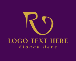 Letter R - Gold Elegant Letter R logo design