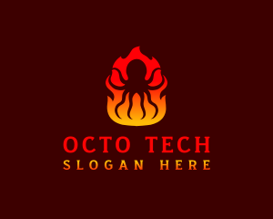 Octopus - Octopus Flame BBQ logo design