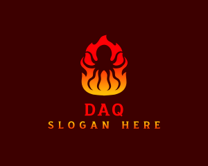 Fire - Octopus Flame BBQ logo design