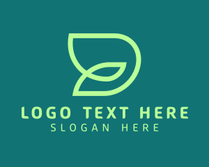 Garden - Green Organic Letter D logo design
