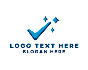 Clean - Sparkle Clean Check logo design