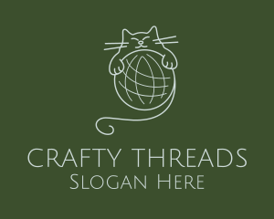 Yarn - Kitten Yarn Ball logo design