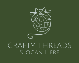 Kitten Yarn Ball logo design