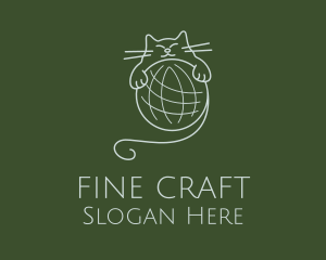 Kitten Yarn Ball logo design