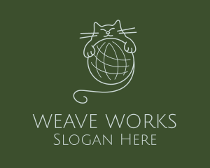 Kitten Yarn Ball logo design