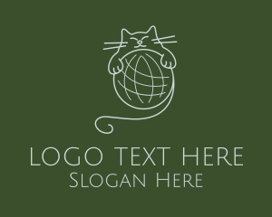 Wool - Kitten Yarn Ball logo design