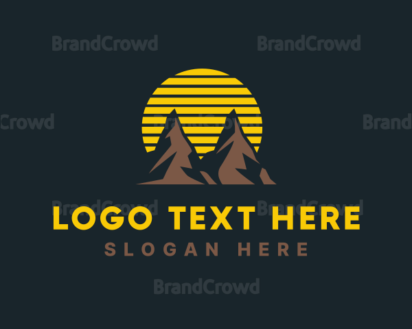 Outdoor Sunset Mountain Logo