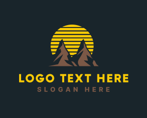 Exploration - Outdoor Sunset Mountain logo design