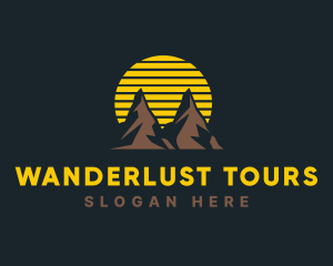 Outdoor Sunset Mountain  logo design