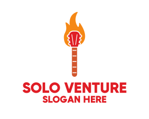 Solo Guitar Fire logo design