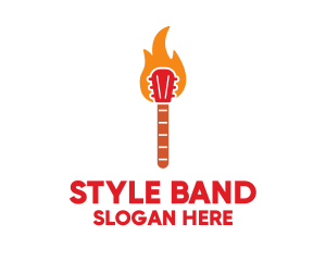 Solo Guitar Fire logo design