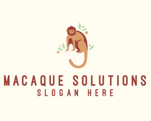 Macaque - Monkey Macaque Animal logo design