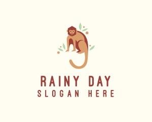 Monkey Macaque Animal logo design