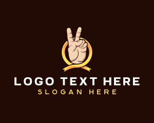 Sign - Peace Sign Hand logo design