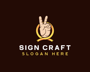 Peace Sign Hand logo design