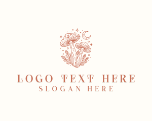 Stars - Shrooms Mushroom Plant logo design