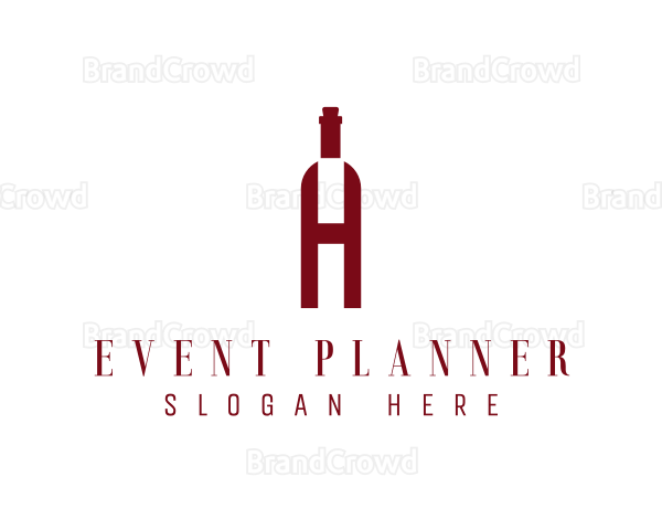 Red Wine Letter H Logo