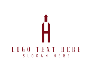 Distillery - Red Wine Letter H logo design