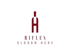 Red Wine Letter H Logo