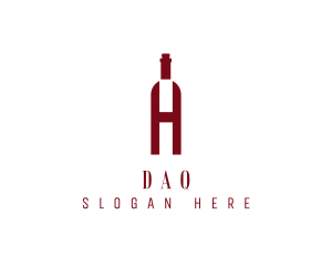 Red Wine Letter H Logo