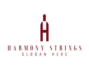 Red Wine Letter H logo design