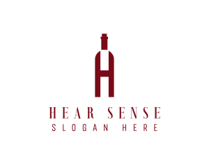 Red Wine Letter H logo design