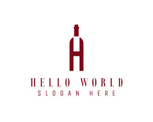 Red Wine Letter H logo design