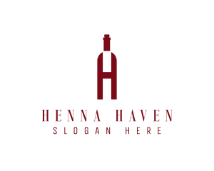 Red Wine Letter H logo design