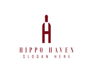 Red Wine Letter H logo design