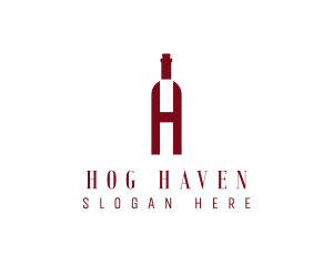 Red Wine Letter H logo design