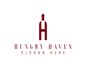 Red Wine Letter H logo design