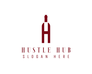 Red Wine Letter H logo design