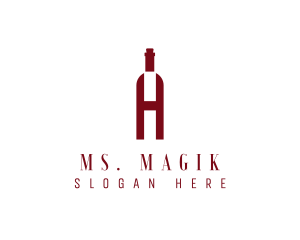 Beverage - Red Wine Letter H logo design