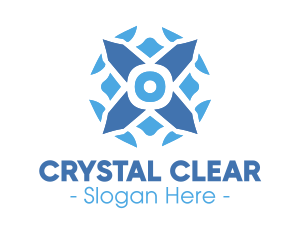 Crystal - Blue Crystal Diamond logo design
