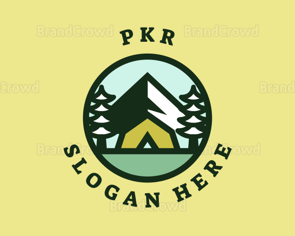 Hipster Forest Camp Badge Logo