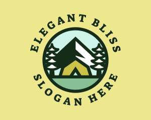 Hipster Forest Camp Badge  Logo