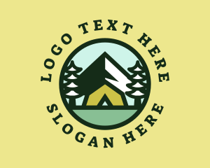 Hipster Forest Camp Badge  Logo