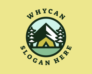 Hipster Forest Camp Badge  Logo