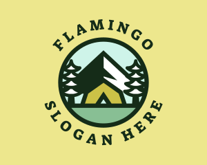 Camping Grounds - Hipster Forest Camp Badge logo design