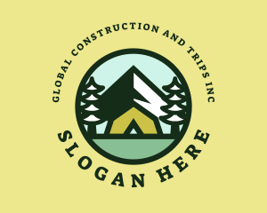 Camp - Hipster Forest Camp Badge logo design