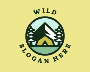 Stream - Hipster Forest Camp Badge logo design