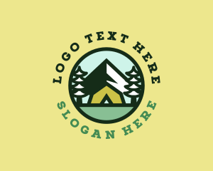 Tourism - Hipster Forest Camp Badge logo design