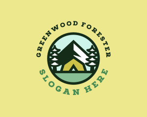 Hipster Forest Camp Badge  logo design