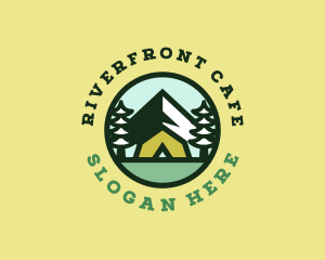 Hipster Forest Camp Badge  logo design