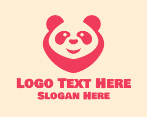 Toy - Pink Happy Panda logo design