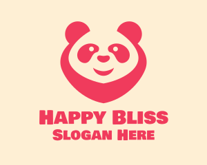 Pink Happy Panda  logo design