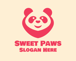 Adorable - Pink Happy Panda logo design