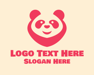 Adorable - Pink Happy Panda logo design