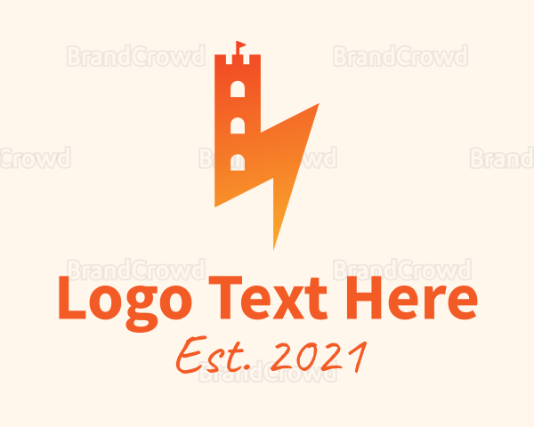 Orange Lightning Tower Logo